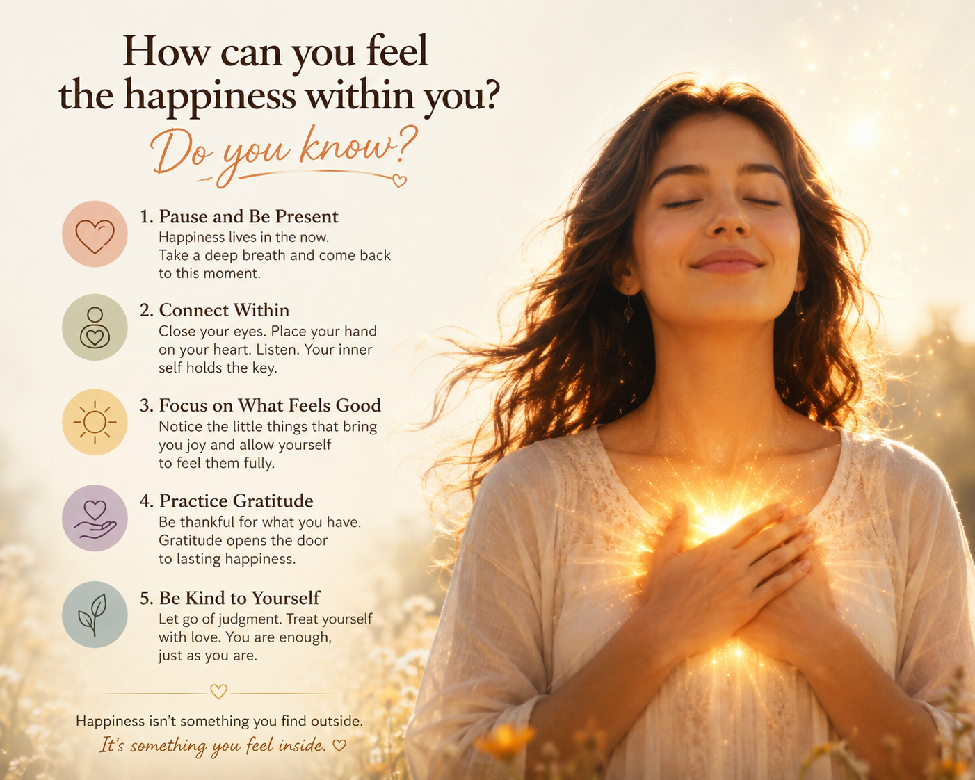 How can you feel the happiness within you? Do you know?