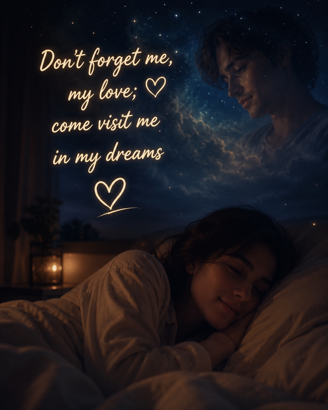 Don’t forget me, my love; visit me in my dreams