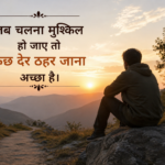 जब चलना मुश्किल हो जाए तो कुछ देर ठहर जाना अच्छा है